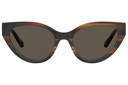 Okulary przeciwsłoneczne Love Moschino MOL064/S 05L/70 Kocie oczy Havana