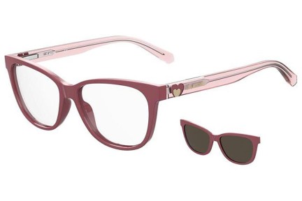 Okulary korekcyjne Love Moschino MOL052/CS G3I/70 Kocie oczy Różowe