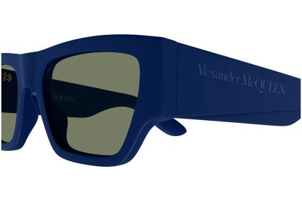 Okulary przeciwsłoneczne Alexander McQueen AM0393S 005 Prostokątne Niebieskie