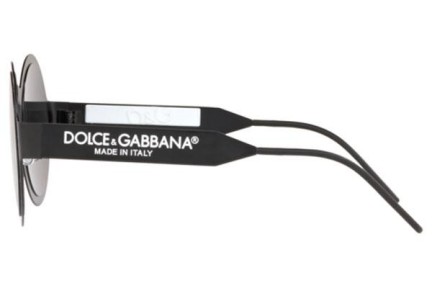 Okulary przeciwsłoneczne Dolce & Gabbana DG Logo Collection DG2234 110687 Okrągłe Czarne