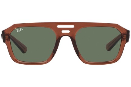 Okulary przeciwsłoneczne Ray-Ban Corrigan RB4397 667882 Flat Top Brązowe