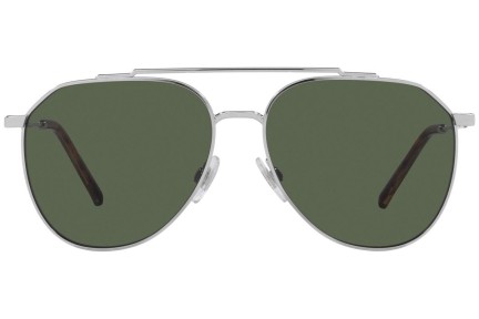 Okulary przeciwsłoneczne Dolce & Gabbana DG2296 05/9A Polarized Pilotki (Aviator) Srebrne