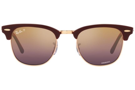 Okulary przeciwsłoneczne Ray-Ban Clubmaster Chromance Collection RB3016 1365G9 Polarized Browline Czerwone