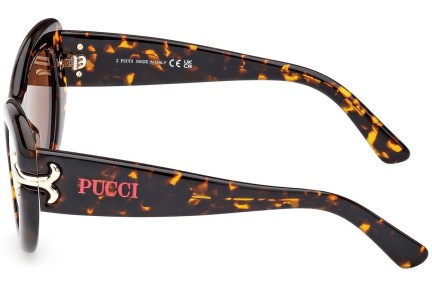 Okulary przeciwsłoneczne Emilio Pucci EP0212 52E Kocie oczy Havana