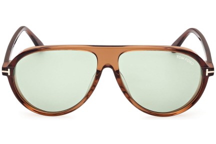 Okulary przeciwsłoneczne Tom Ford FT1023 48N Pilotki (Aviator) Brązowe