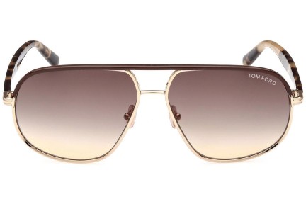 Okulary przeciwsłoneczne Tom Ford FT1019 28F Pilotki (Aviator) Brązowe