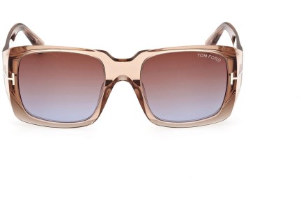 Okulary przeciwsłoneczne Tom Ford FT1035 45F Kwadratowe Brązowe