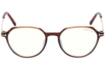 Okulary korekcyjne Tom Ford FT5875-B 048 Okrągłe Brązowe