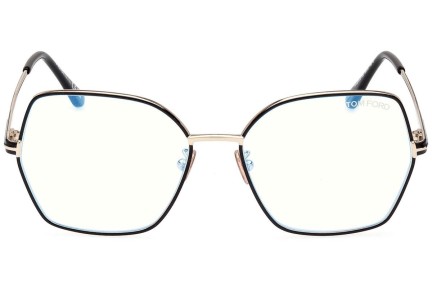 Okulary korekcyjne Tom Ford FT5876-B 032 Kocie oczy Złote