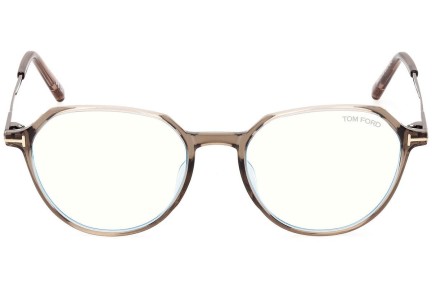 Okulary korekcyjne Tom Ford FT5875-B 045 Okrągłe Brązowe