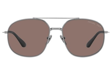 Okulary przeciwsłoneczne Prada PR51YS 5AV05C Polarized Pilotki (Aviator) Srebrne