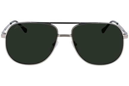 Okulary przeciwsłoneczne Lacoste L222SE 035 Pilotki (Aviator) Srebrne