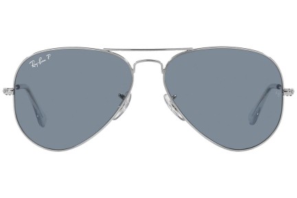 Okulary przeciwsłoneczne Ray-Ban Aviator RB3025 003/02 Polarized Pilotki (Aviator) Srebrne