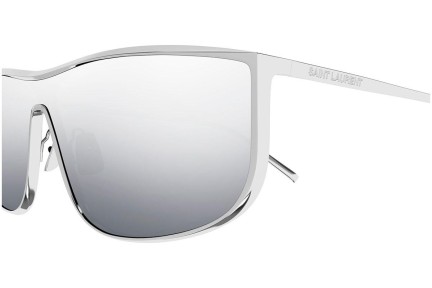 Okulary przeciwsłoneczne Saint Laurent SL605LUNA 003 Pojedyncze | Shield Srebrne