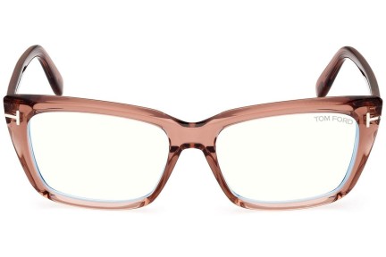 Okulary korekcyjne Tom Ford FT5894-B 072 Kwadratowe Brązowe