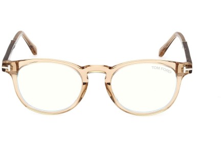 Okulary korekcyjne Tom Ford FT5891-B 047 Okrągłe Brązowe