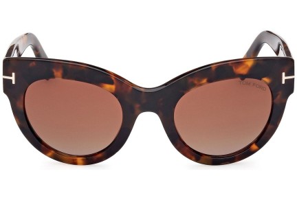 Okulary przeciwsłoneczne Tom Ford Lucilla FT1063 52T Kocie oczy Havana