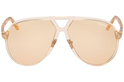 Okulary przeciwsłoneczne Tom Ford Bertrand FT1061 45E Pilotki (Aviator) Brązowe