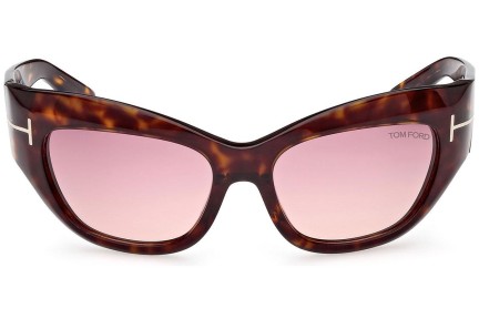 Okulary przeciwsłoneczne Tom Ford Brianna FT1065 52T Kocie oczy Havana