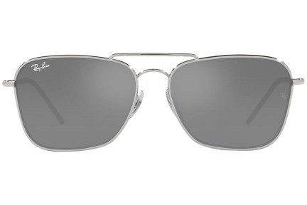 Okulary przeciwsłoneczne Ray-Ban Caravan Reverse RBR0102S 003/GS Prostokątne Srebrne