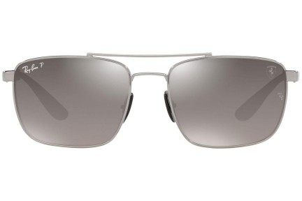 Okulary przeciwsłoneczne Ray-Ban RB3715M F0845J Polarized Pilotki (Aviator) Srebrne