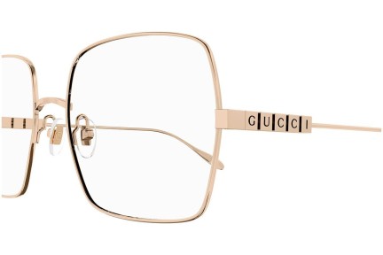 Okulary korekcyjne Gucci GG1434O 002 Kwadratowe Złote