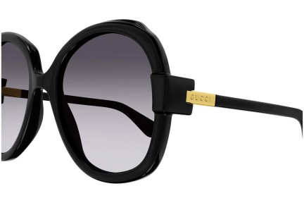 Okulary przeciwsłoneczne Gucci GG1432S 001 Okrągłe Czarne