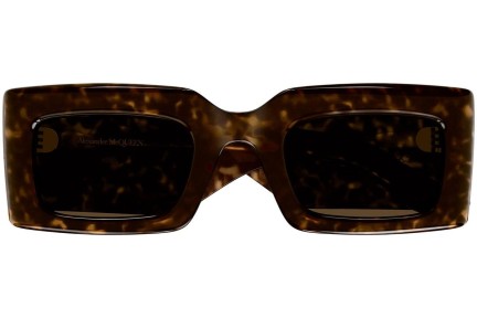 Okulary przeciwsłoneczne Alexander McQueen AM0433S 002 Prostokątne Havana