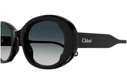 Okulary przeciwsłoneczne Chloe CH0197S 001 Owalne Czarne