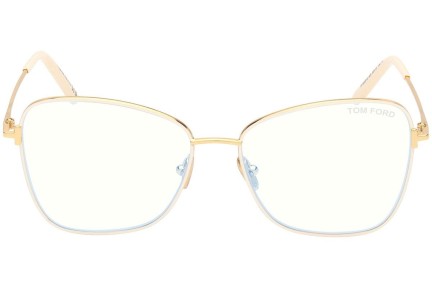 Okulary korekcyjne Tom Ford FT5906-B 025 Kocie oczy Beżowe