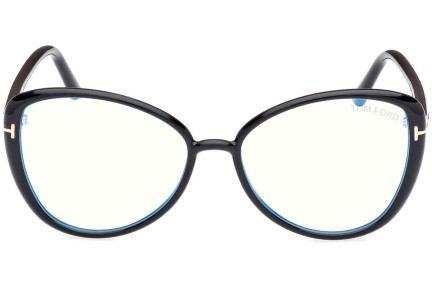 Okulary korekcyjne Tom Ford FT5907-B 001 Kocie oczy Czarne