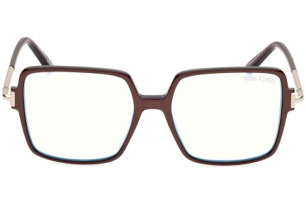 Okulary korekcyjne Tom Ford FT5915-B 045 Kwadratowe Brązowe