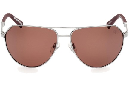 Okulary przeciwsłoneczne Timberland TB9340-H 08H Polarized Pilotki (Aviator) Srebrne