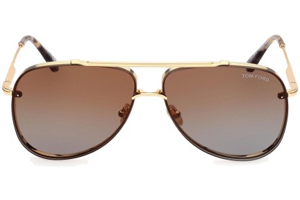 Okulary przeciwsłoneczne Tom Ford Leon FT1071 30F Pilotki (Aviator) Złote