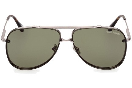 Okulary przeciwsłoneczne Tom Ford Leon FT1071 14N Pilotki (Aviator) Srebrne