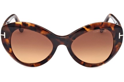 Okulary przeciwsłoneczne Tom Ford Guinevere FT1084 52F Kocie oczy Havana