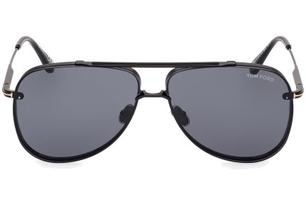 Okulary przeciwsłoneczne Tom Ford Leon FT1071 01A Pilotki (Aviator) Czarne