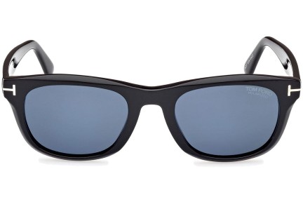 Okulary przeciwsłoneczne Tom Ford Kendel FT1076 01M Polarized Kwadratowe Czarne