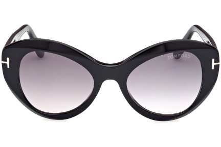 Okulary przeciwsłoneczne Tom Ford Guinevere FT1084 01B Kocie oczy Czarne