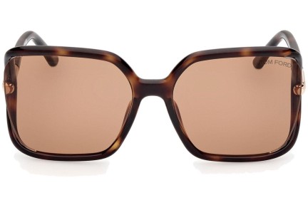 Okulary przeciwsłoneczne Tom Ford Solange-02 FT1089 52E Kwadratowe Havana