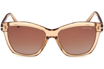 Okulary przeciwsłoneczne Tom Ford Lucia FT1087 45F Kwadratowe Brązowe