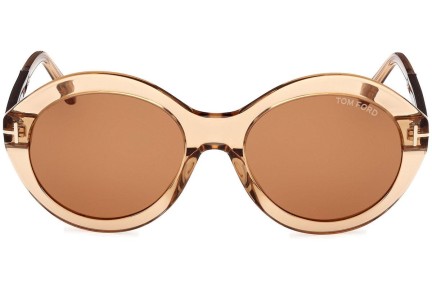 Okulary przeciwsłoneczne Tom Ford Seraphina FT1088 45E Okrągłe Brązowe