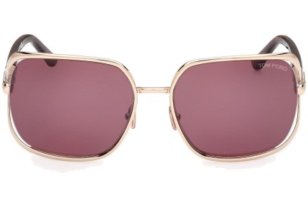 Okulary przeciwsłoneczne Tom Ford Goldie FT1092 28U Kwadratowe Złote