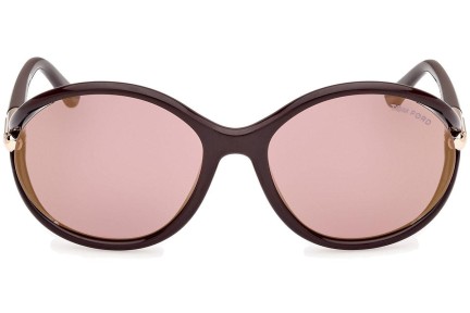 Okulary przeciwsłoneczne Tom Ford Melody FT1090 48Z Okrągłe Brązowe