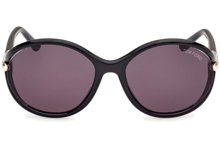 Okulary przeciwsłoneczne Tom Ford Melody FT1090 01A Okrągłe Czarne