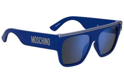 Okulary przeciwsłoneczne Moschino MOS165/S PJP/XT Flat Top Niebieskie