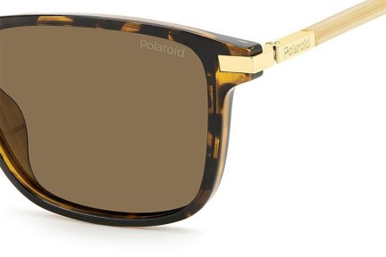 Okulary przeciwsłoneczne Polaroid PLD4169/G/S/X 086/SP Polarized Prostokątne Havana