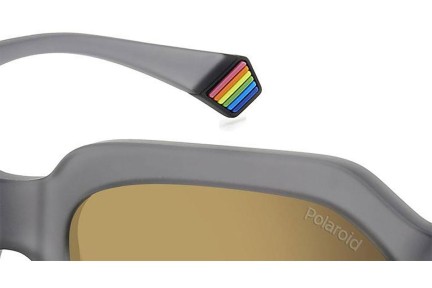 Okulary przeciwsłoneczne Polaroid PLD6212/S/X RIW/LM Polarized Prostokątne Szare