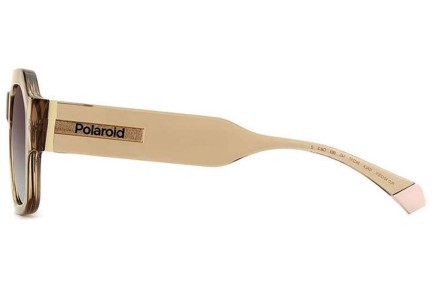 Okulary przeciwsłoneczne Polaroid PLD6212/S/X 10A/LA Polarized Prostokątne Beżowe