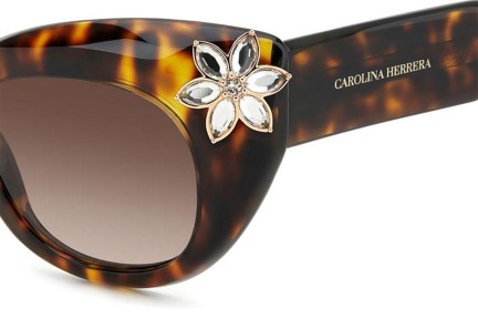 Okulary przeciwsłoneczne Carolina Herrera HER0215/S 086/HA Kocie oczy Havana